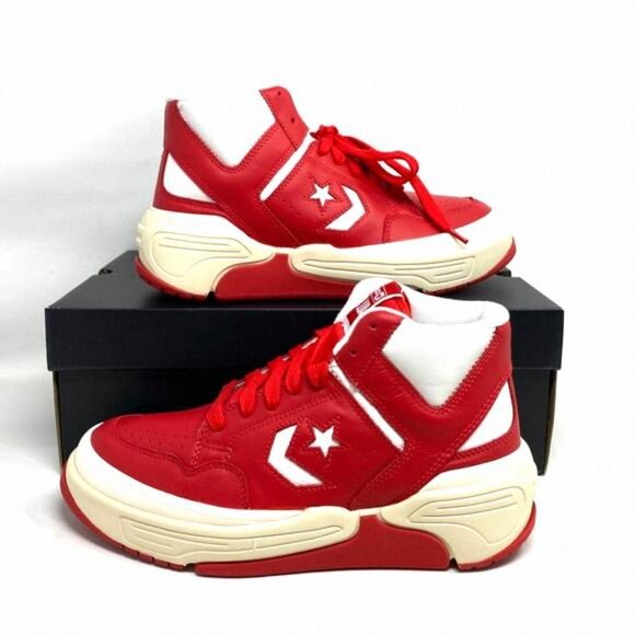 Converse Weapon CX Varsity Leather Shoes Women's Red 172355C Sneakers Mid White - Picture 5 of 12